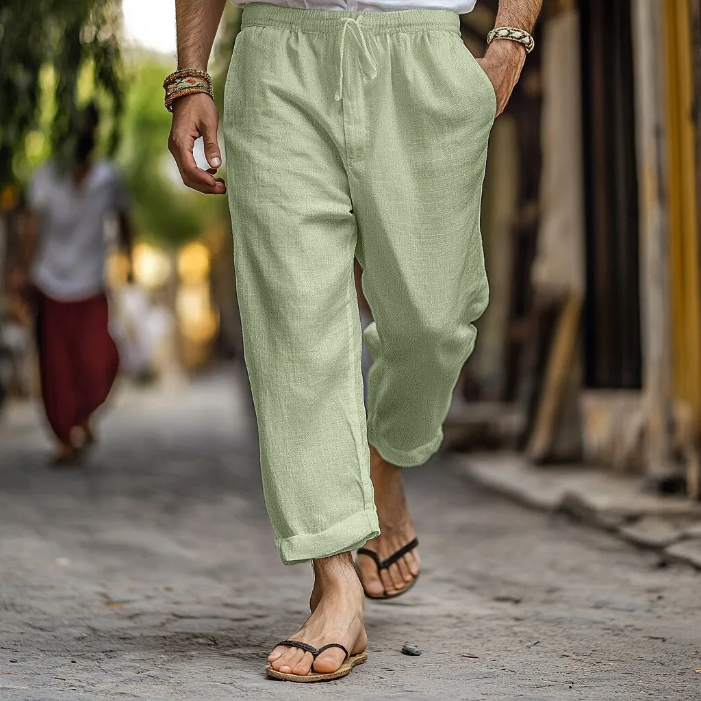 Breathable Linen Drawstring Trousers