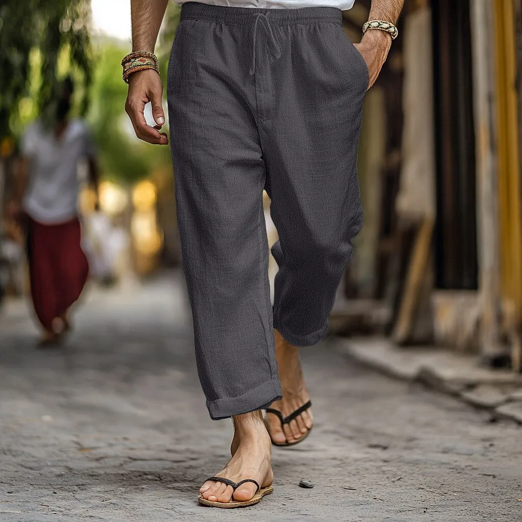 Breathable Linen Drawstring Trousers