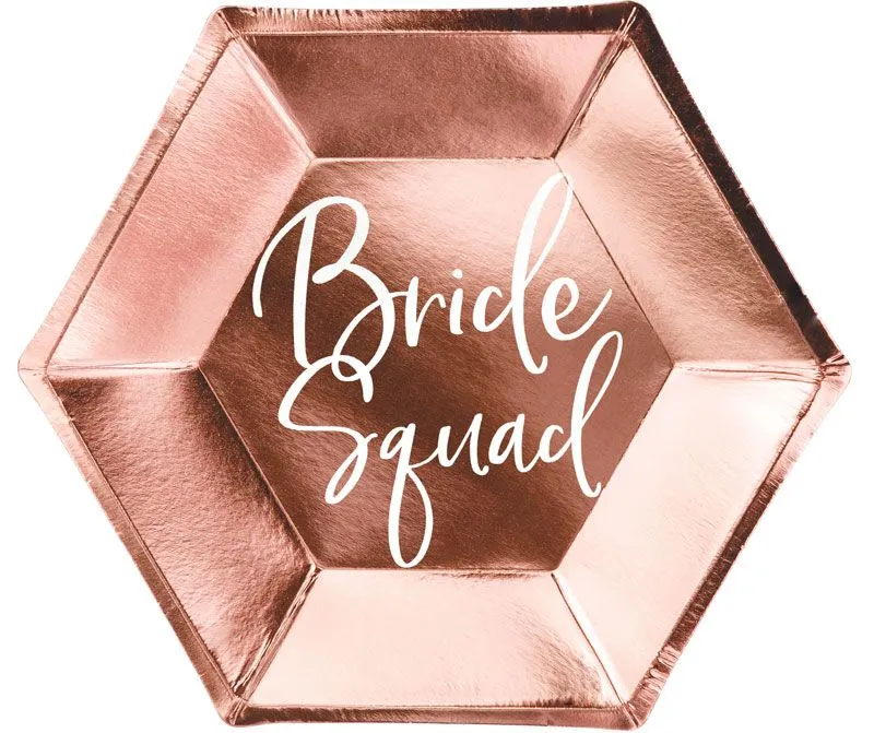 Bride Squad Plates - Rose Gold (6)