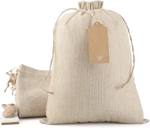 Burlap Bags with Drawstring, 10x14 Inches Burlap Favor Sack for Wrapping Mother's Day Favors, Gifts, Birthday, Wedding, Party or Household Use(Lot of 30)
