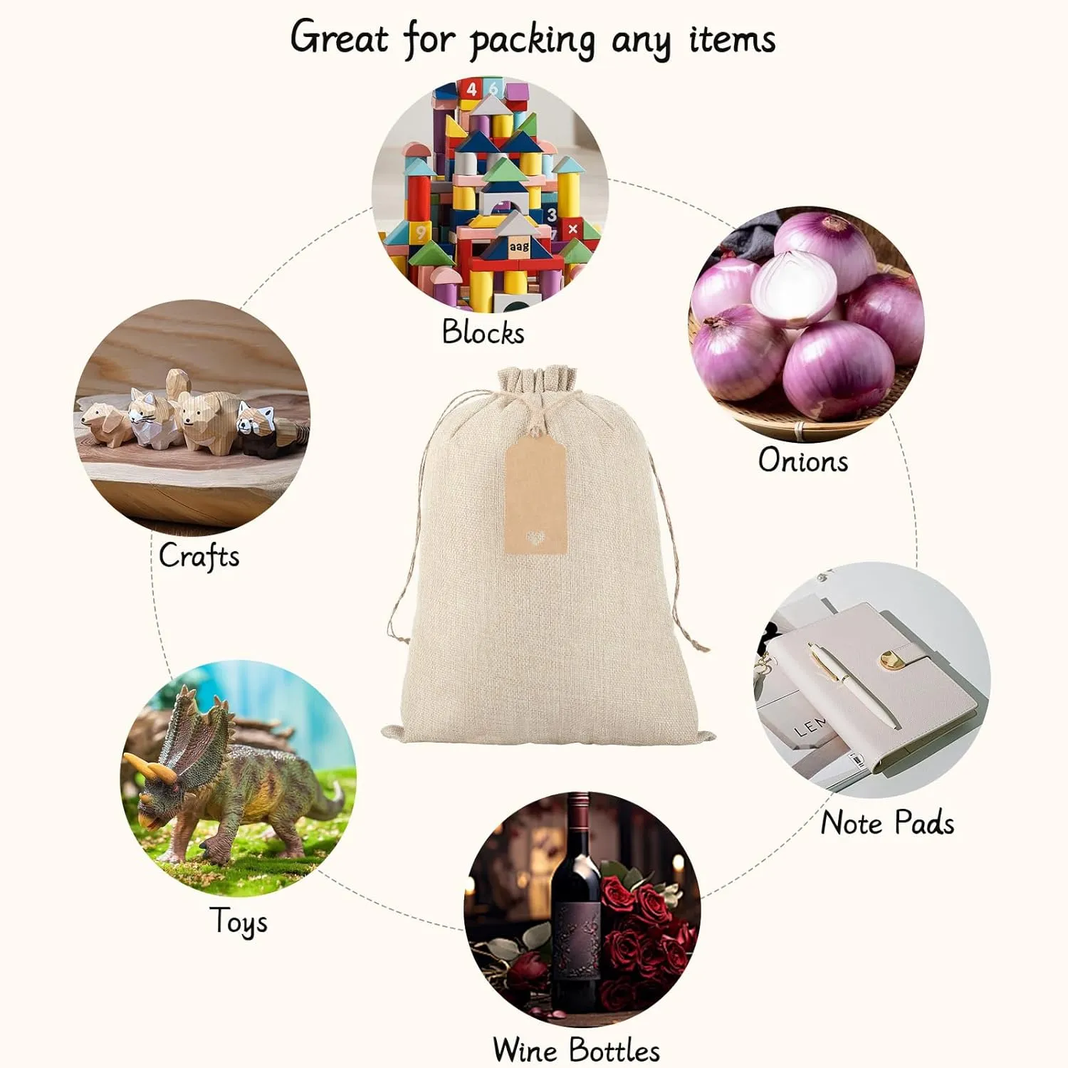 Burlap Bags with Drawstring, 10x14 Inches Burlap Favor Sack for Wrapping Mother's Day Favors, Gifts, Birthday, Wedding, Party or Household Use(Lot of 30)