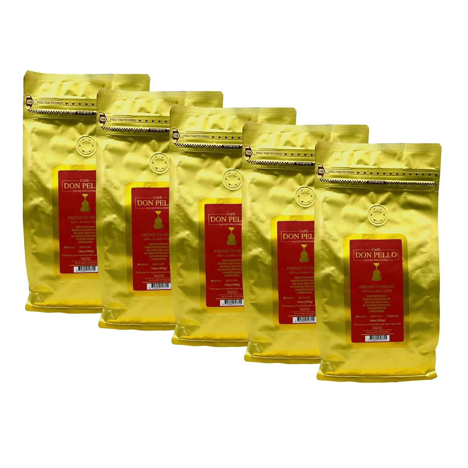 Café Don Pello Barista - Ground Coffee - 5 Bags 70 oz Total - Ciales, Puerto Rico
