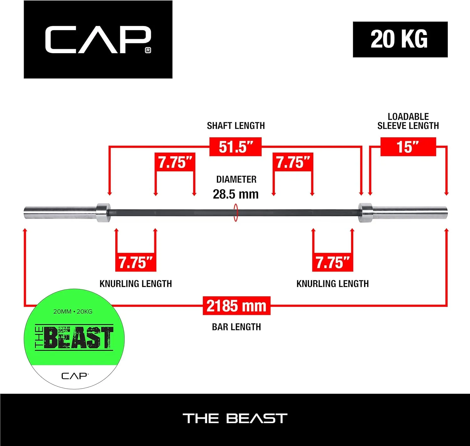CAP Barbell 7-Foot Olympic Barbell Pro Series | Olympic & Power Bar Options