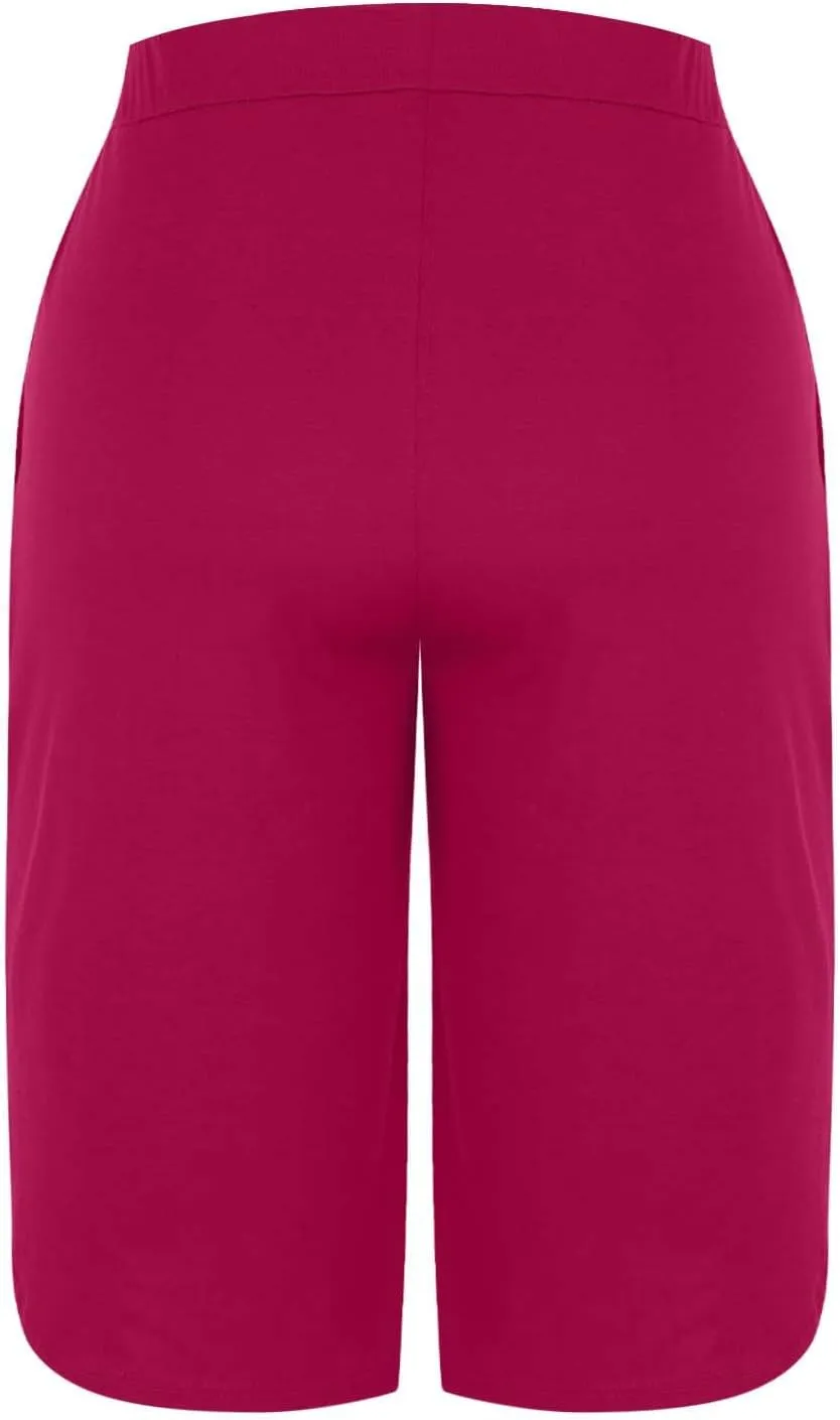 Capris Pants for Women 2025 Fashion Solid Color Elastic Waist Petite Capri Stretch Drawstring Summer Pant with Pockets