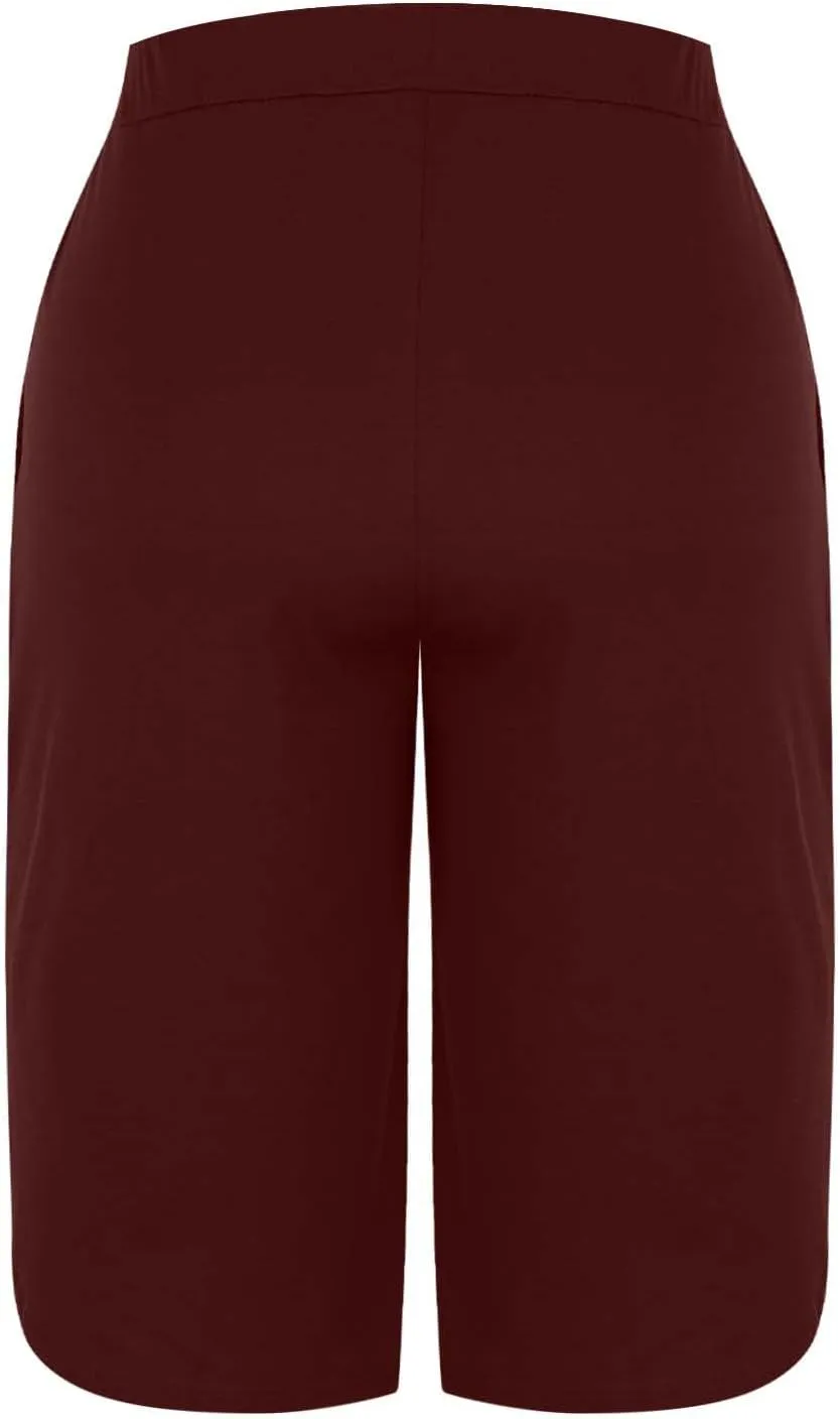 Capris Pants for Women 2025 Fashion Solid Color Elastic Waist Petite Capri Stretch Drawstring Summer Pant with Pockets