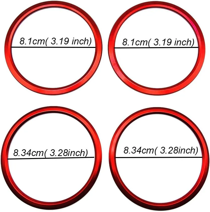 Car Air Conditioner AC Vent Outlet Ring Trim Compatible with Chevrolet Camaro 2017-2020,4pcs/Set Red for Camaro Accessories AC Knobs