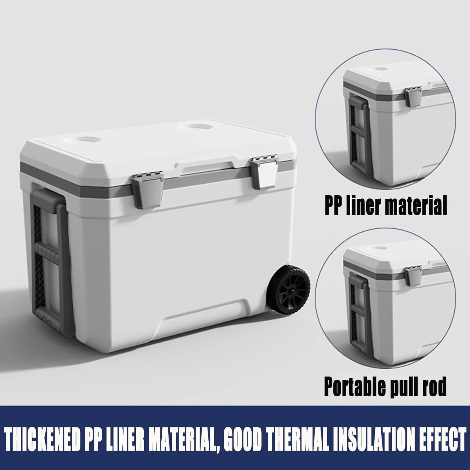 Car Camping Coolers for Audi e-tron/Q4 e-tron/Q8 e-tron/Cabriolet/Coupé, Waterproof Portable Cooler, Leak Proof Picnic Insulated Bag, Ultra-Light Premium Ice Chest Box,A-Green-70L
