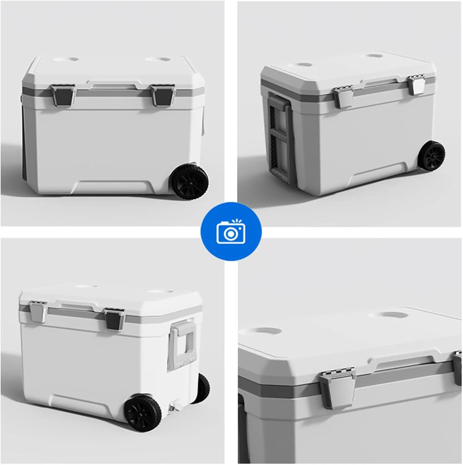 Car Camping Coolers for Audi e-tron/Q4 e-tron/Q8 e-tron/Cabriolet/Coupé, Waterproof Portable Cooler, Leak Proof Picnic Insulated Bag, Ultra-Light Premium Ice Chest Box,A-Green-70L