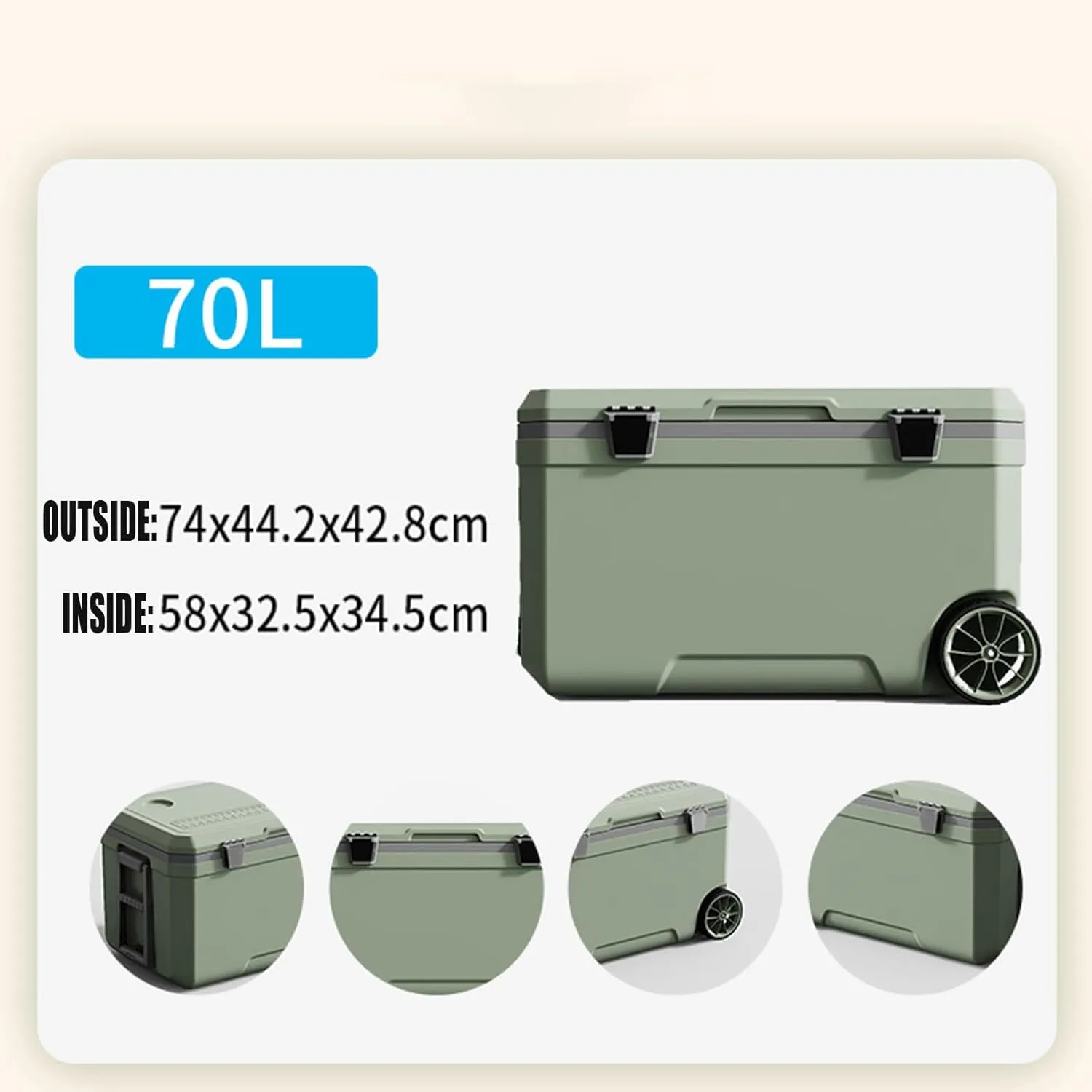 Car Camping Coolers for BMW M3 M4 M5 Z1 Z3 Z4 Z5, Waterproof Portable Cooler, Leak Proof Picnic Insulated Bag, Ultra-Light Premium Ice Chest Box,A-Green-70L