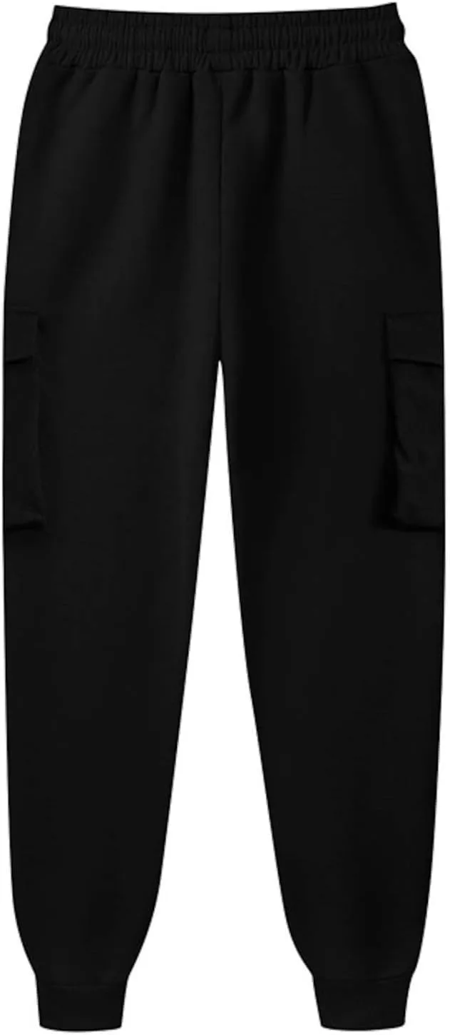 Cargo Sweatpants for Women Drawstring Casual Sweatpants Women 2024 Fall Hiking Pants with Pockets Solid Cargo Joggers