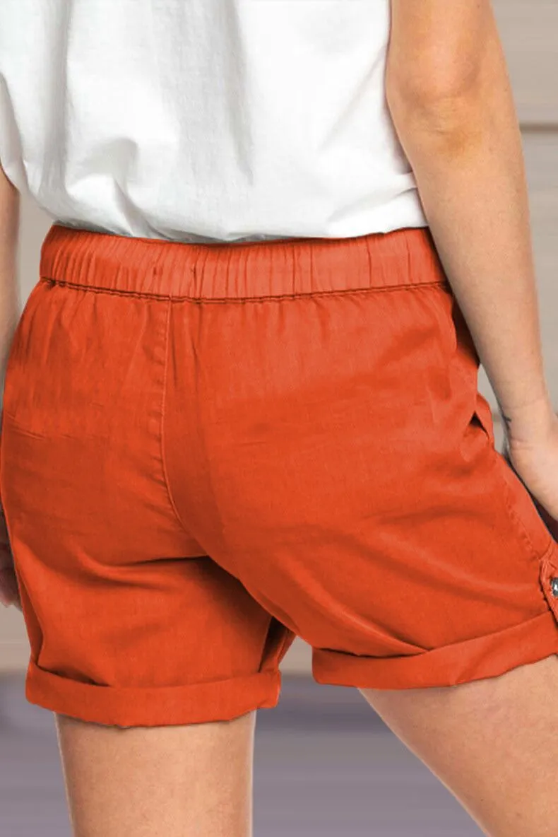 Casual Solid Pocket Straight Solid Color Bottoms(8 Colors)