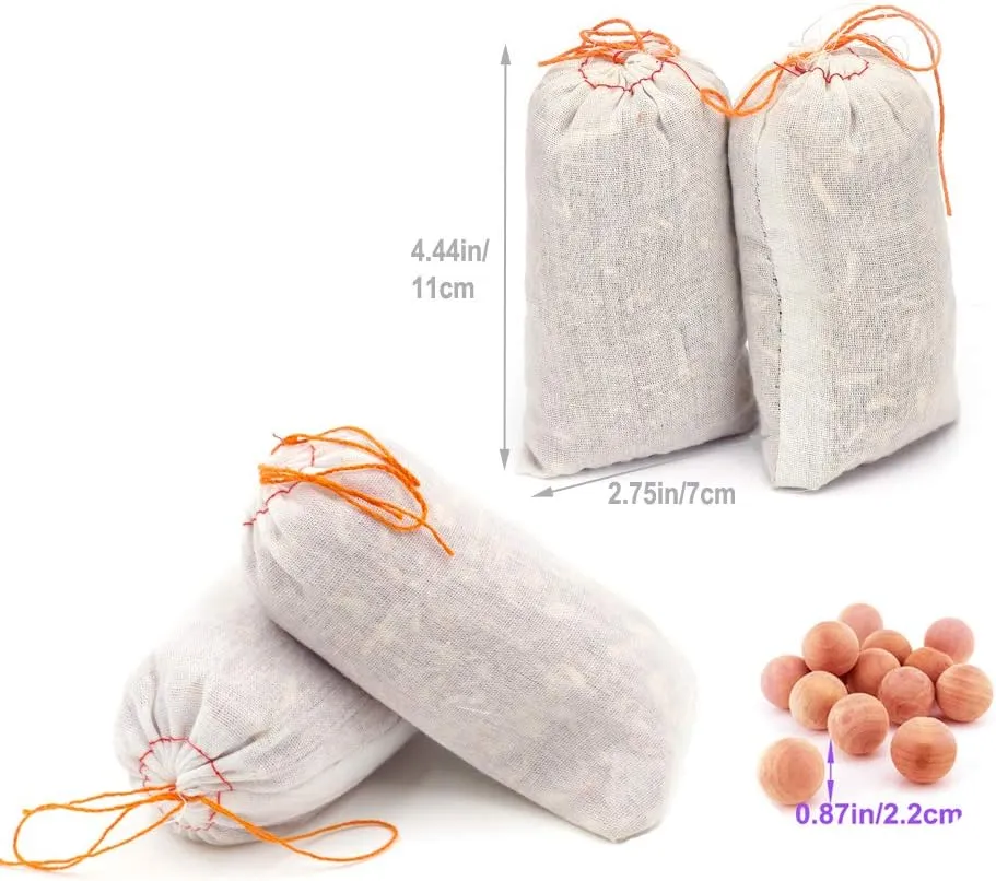 Cedar Chips for Clothes Storage, Red Cedar Bags for Closets and Drawers Total 15 Cedar Bags and 10 Cedar Balls