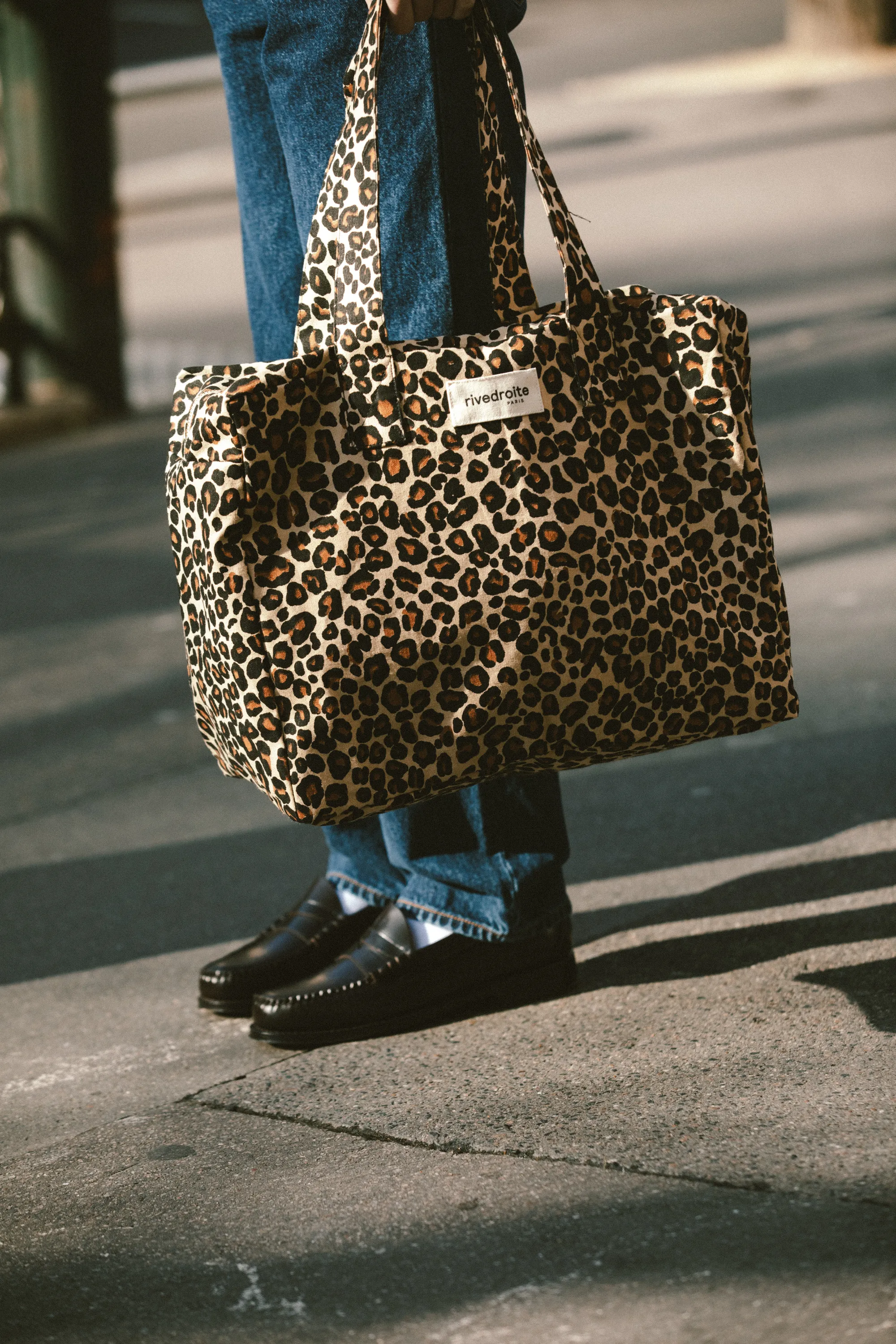 Celestins the 24-hour bag - Recycled cotton Leopard Beige sand