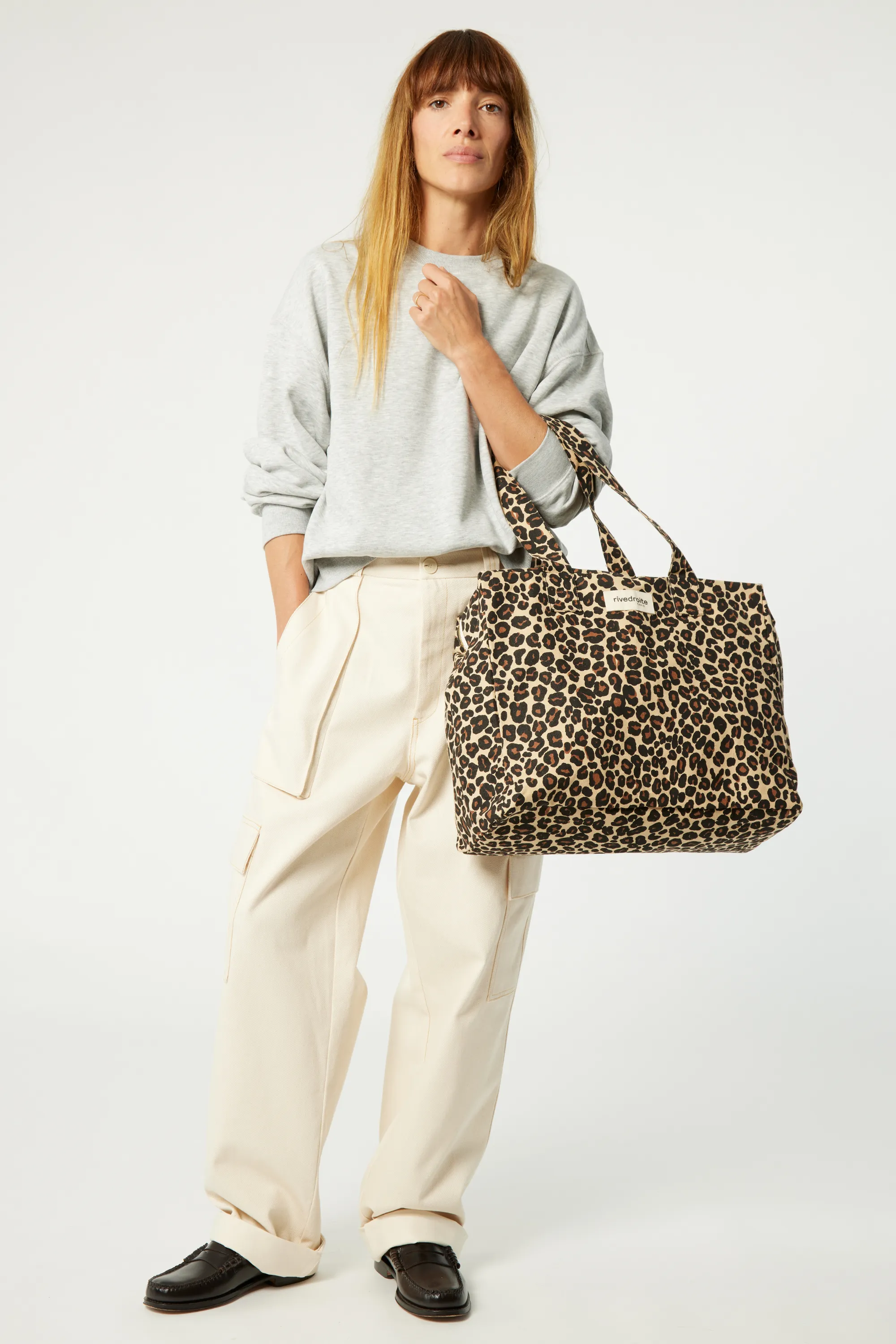 Celestins the 24-hour bag - Recycled cotton Leopard Beige sand