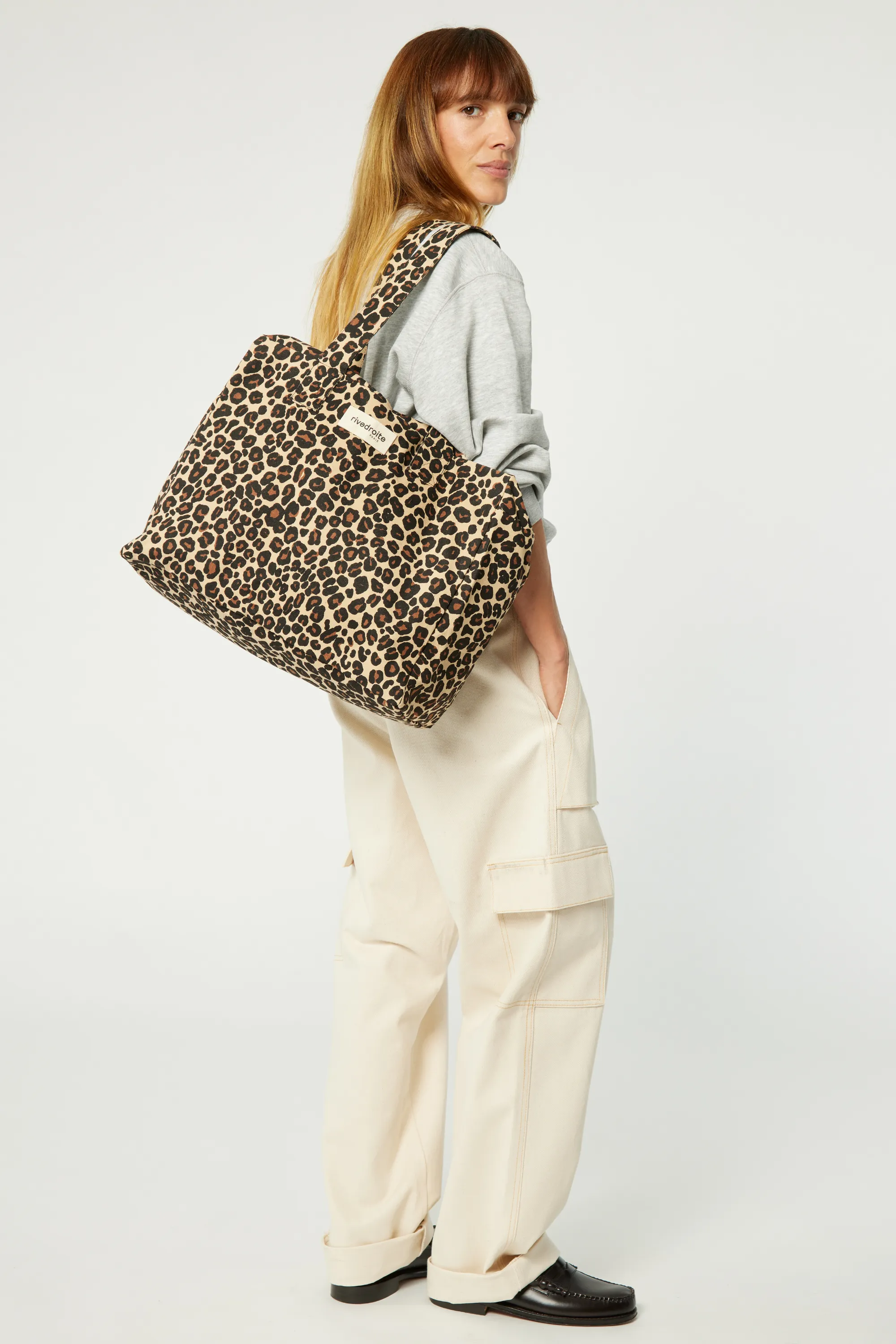 Celestins the 24-hour bag - Recycled cotton Leopard Beige sand