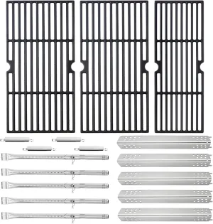 Charbrofire 463347518 463347519 Grill Replacement Parts for Charbroil Grill Grates Heat Plates 5 Burner 4633730139 463373319 463335517 463342119 G470-5200-W1 G470-0004-W1A G321-4C00-W1