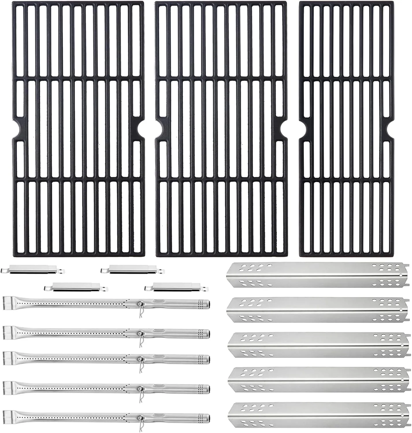 Charbrofire 463347518 463347519 Grill Replacement Parts for Charbroil Grill Grates Heat Plates 5 Burner 4633730139 463373319 463335517 463342119 G470-5200-W1 G470-0004-W1A G321-4C00-W1