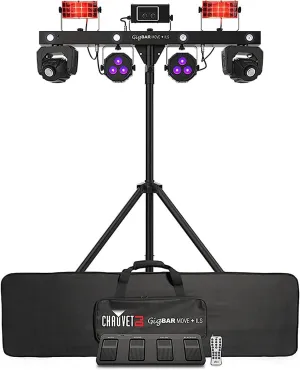 CHAUVET DJ GigBAR Move   ILS 5-in-1 Lighting System with 2 Moving Heads Bundle with 2 DMX Cables and Austin Bazaar Polishing Cloth
