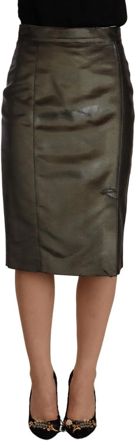 Chic High Waist Pencil Midi Women's Skirt