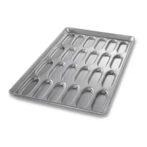 Chicago Metallic Bakeware Glazed Hot Dog Bun Pan / Cluster of 24