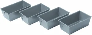 Chicago Metallic Commercial II Non-Stick Mini Loaf Pans, 5-3/4 by 3-1/4 by 2-1/4-Inch, Gray , 4 Count (Pack of 1)