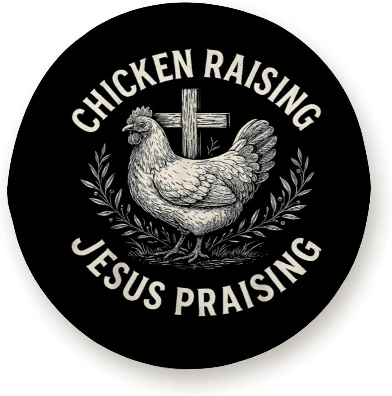 Chicken Raising Jesus Praising for Trailer RV SUV Truck Camper Travel Trailers Accessories 17 inch