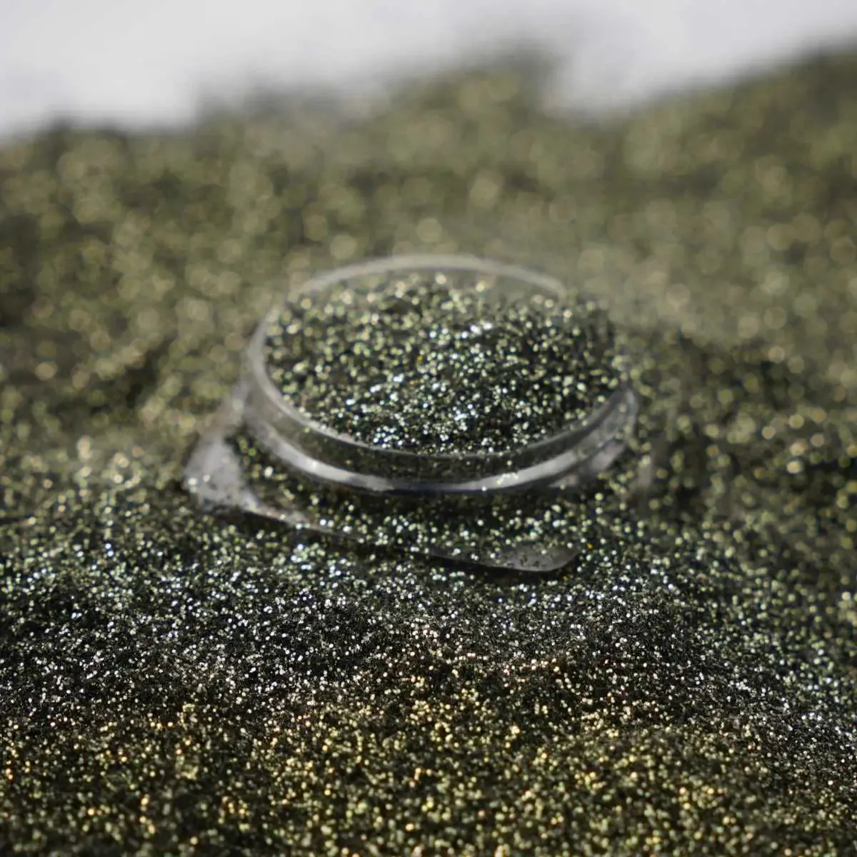Chrome Crush Glitter | Dark Olive Green