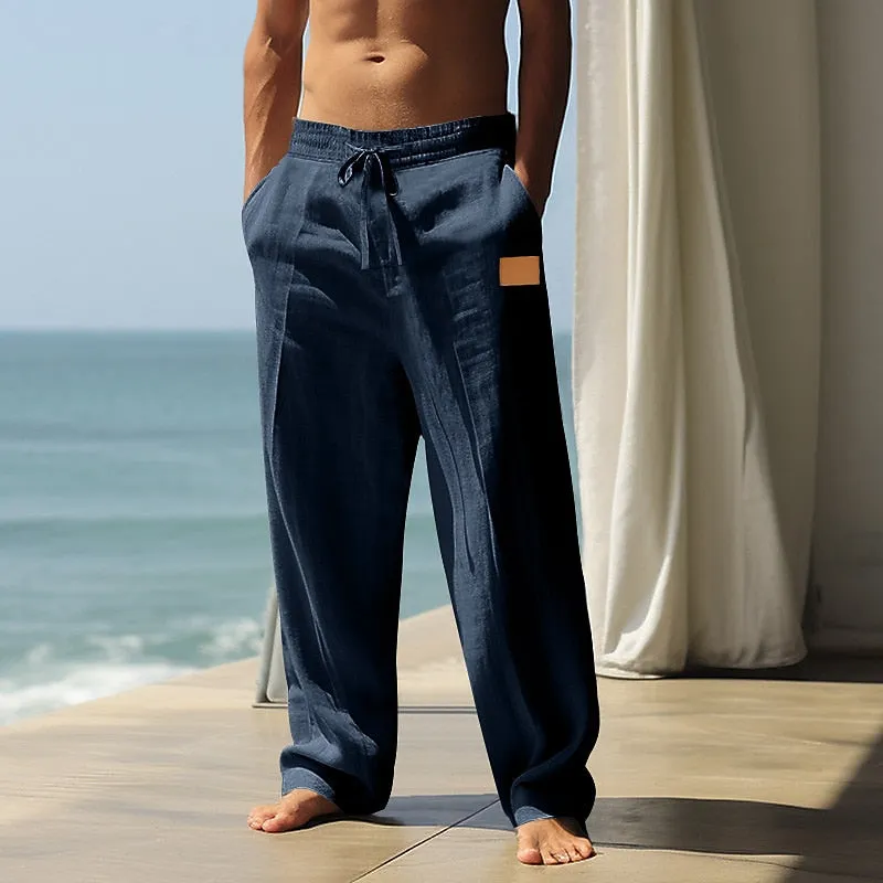 Classic Linen Pocket Drawstring Pants