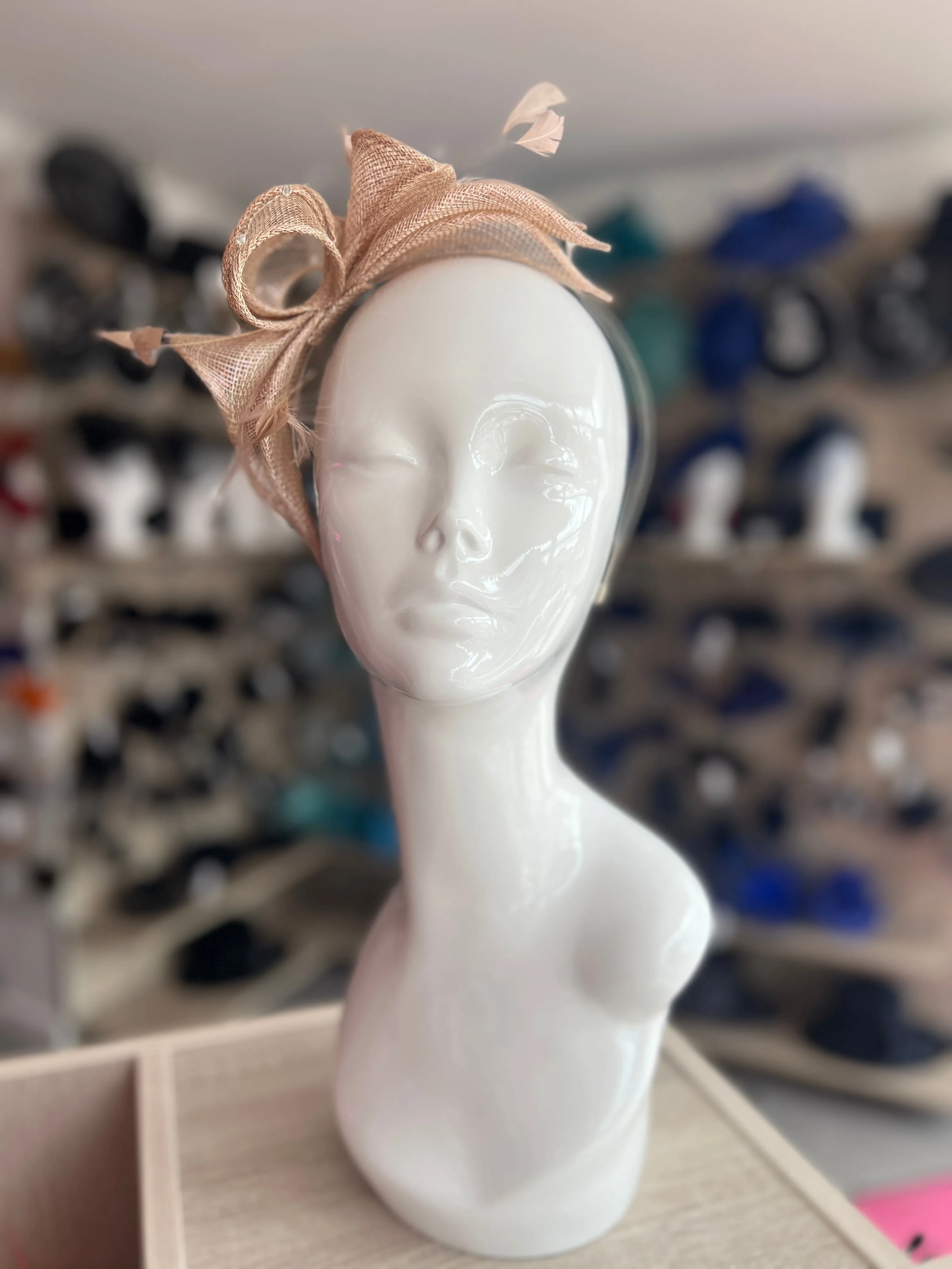 Classic Sinamay Rose Gold Fascinator