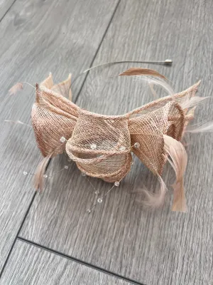 Classic Sinamay Rose Gold Fascinator