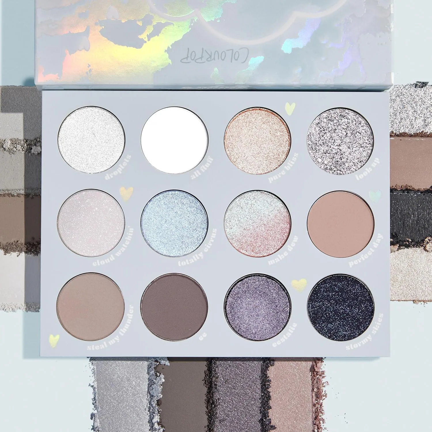 ColourPop Eyeshadow Palette - Eye Makeup Palette with Matte, Metallic, Matte Sparkle & Glitter Finishes - High-Pigment Eye Makeup with a Long-Wearing Formula - Cloud (0.49 oz)