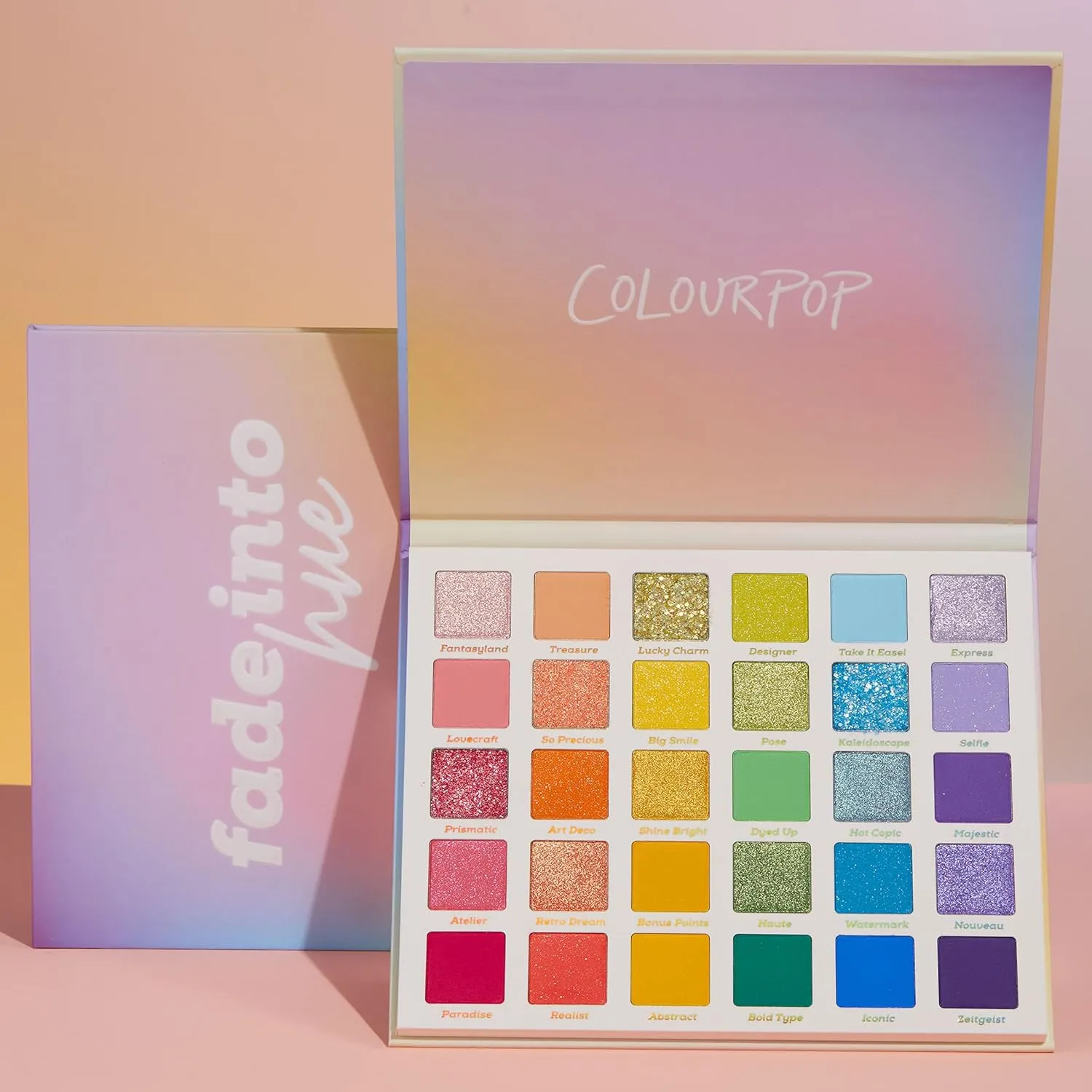 ColourPop Fade Into Hue Eyeshadow Palette - Multi-Color Eye Makeup Palette with Matte, Metallic & Glitter Finishes - High-Pigment Eye Makeup with a Long-Wearing Formula (0.8 oz)
