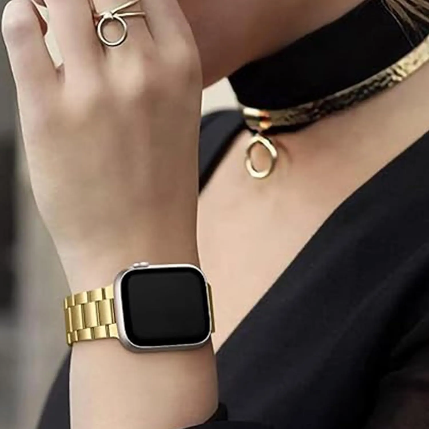 Compatible with SOUYIE Smart Watch Bands, Lamshaw 20mm, 22mm Quick Release Stainless Steel Metal Durable Replacement Strap Bracelet Compatible with SOUYIE T19, T56, T90, T98, P113, P109, P99, S47, SW7, SW-7, Q15 Pro, T49, T45S, HT, L1, HD11 Smart Watch