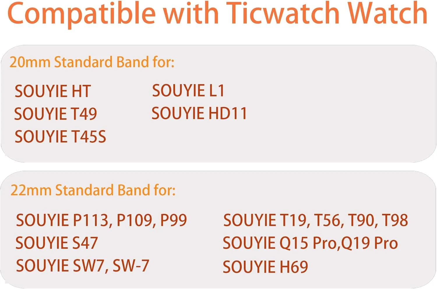 Compatible with SOUYIE Smart Watch Bands, Lamshaw 20mm, 22mm Quick Release Stainless Steel Metal Durable Replacement Strap Bracelet Compatible with SOUYIE T19, T56, T90, T98, P113, P109, P99, S47, SW7, SW-7, Q15 Pro, T49, T45S, HT, L1, HD11 Smart Watch