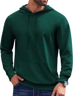 COOFANDY Mens Hoodies Pullover Long Sleeve Casual Fashion Sweatshirts Drawstring Gym Hooded Shirt with Kanga Pocket