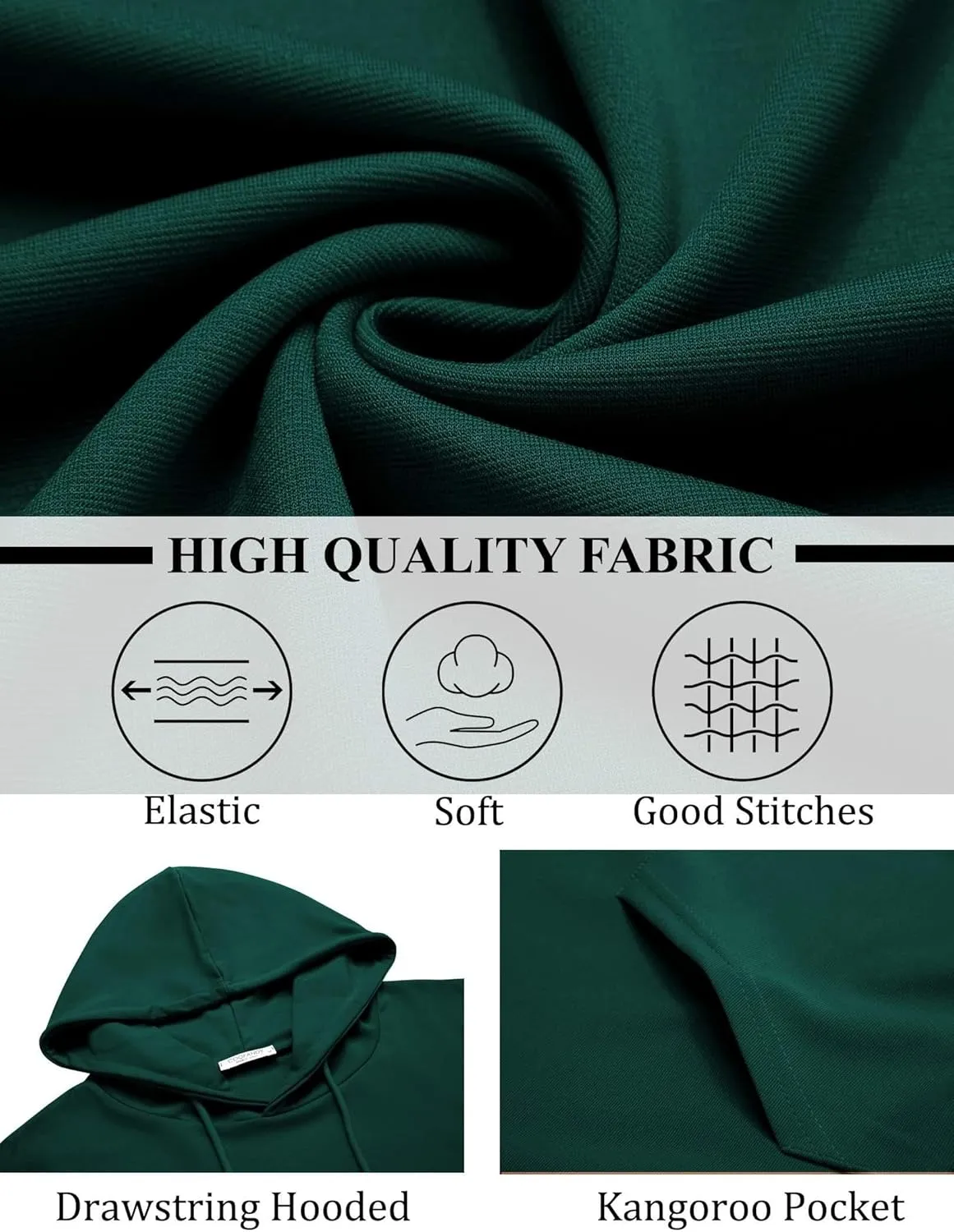 COOFANDY Mens Hoodies Pullover Long Sleeve Casual Fashion Sweatshirts Drawstring Gym Hooded Shirt with Kanga Pocket