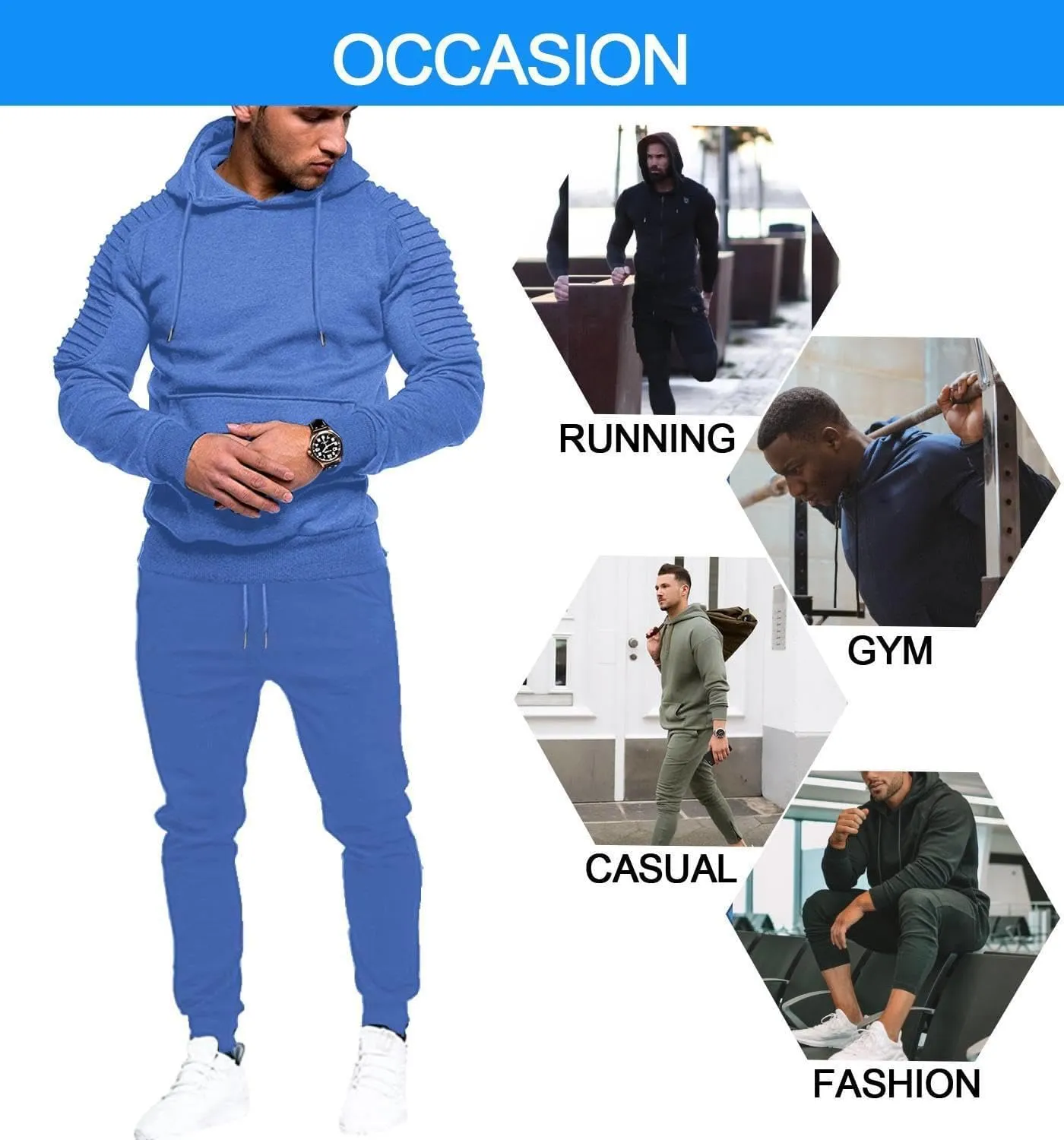 COOFANDY Men's Tracksuit 2 Piece Hoodie Sweatsuit Sets Casual Jogging Athletic Suits