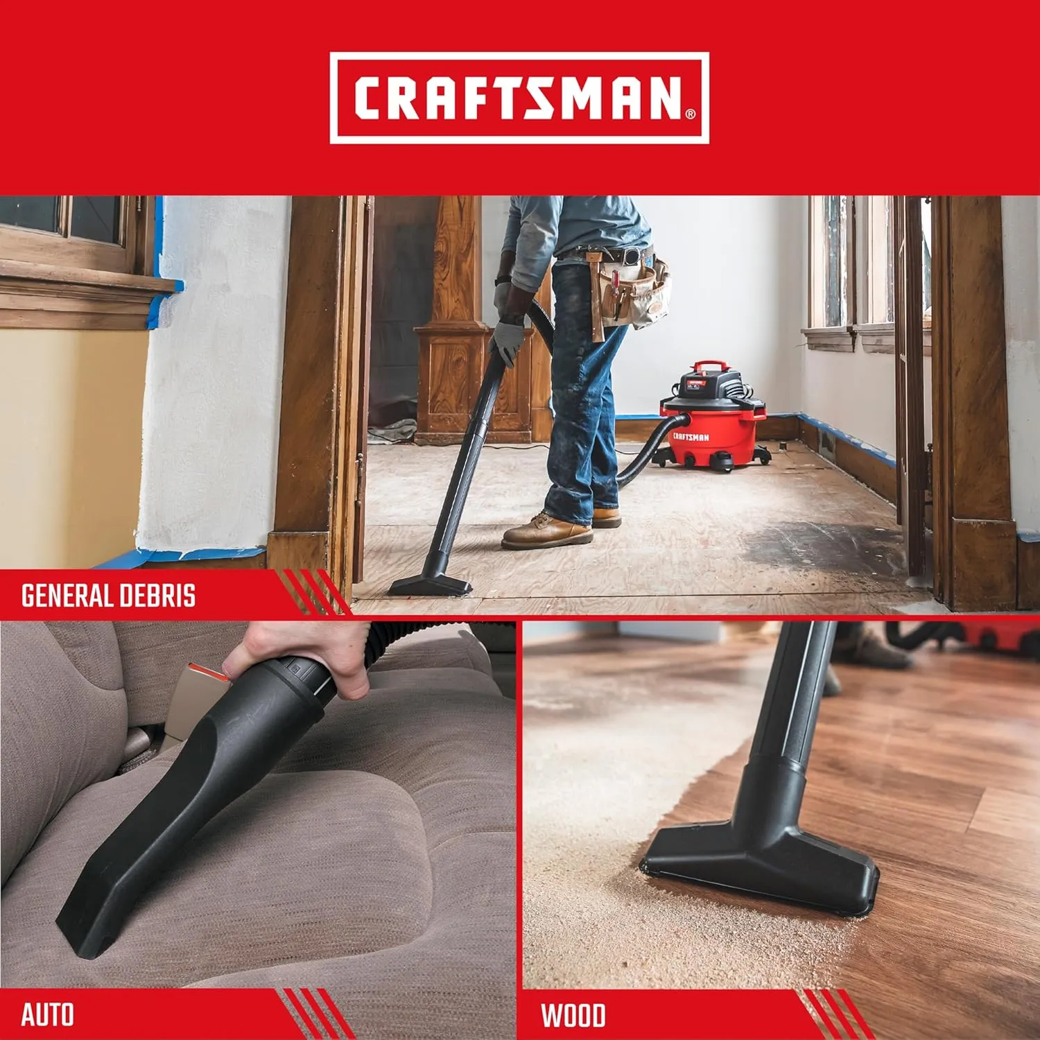CRAFTSMAN CMXZVBE38735 Genuine Fine Dust Wet Dry Vac Dust Collection Bags for Most 12 Gallon CRAFTSMAN Shop Vacuums, Collects Dry Fine Debris, Reduces Cleanup Time, 2-Pack