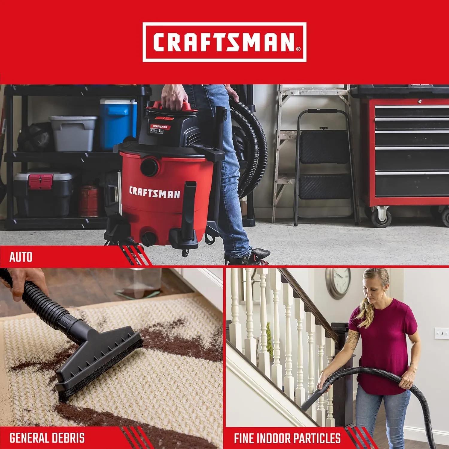 CRAFTSMAN CMXZVBE39970 Genuine Fine Dust Wet Dry Vac Dust Collection Bags for Most 6 to 10 Gallon CRAFTSMAN Shop Vacuums, Collects Dry Fine Debris, Reduces Cleanup Time, 2-Pack