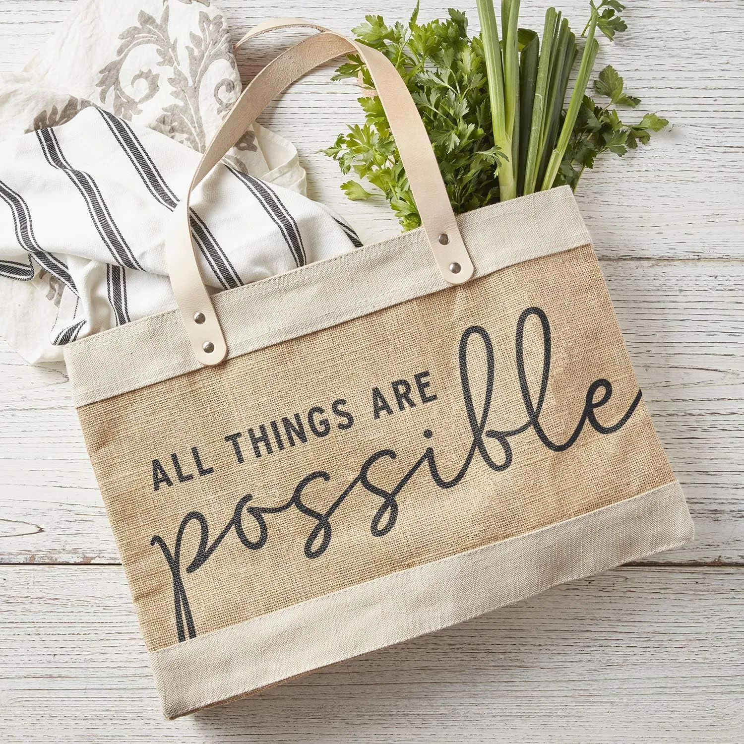 Creative Brands Faithworks - Inspirational Jute Market Tote Bag