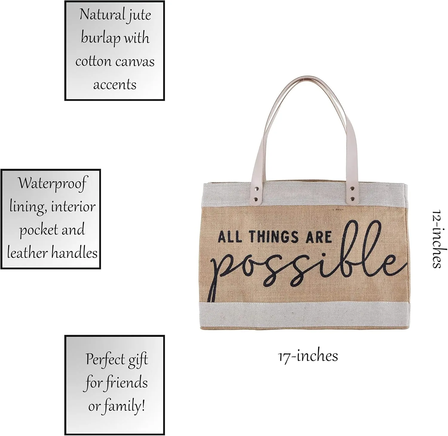 Creative Brands Faithworks - Inspirational Jute Market Tote Bag