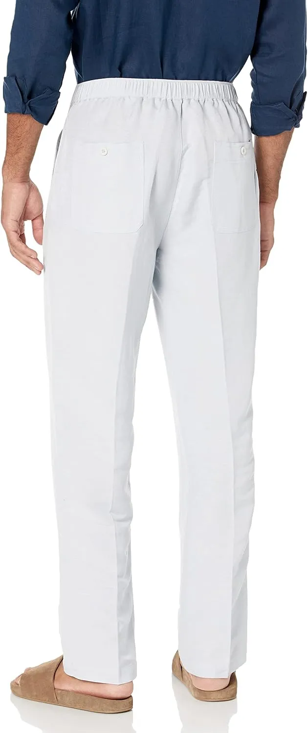 Cubavera Men's Linen-Blend Drawstring Pants with Pockets, Stretch Fabric, Lightweight & Breathable, 30" & 32" Inseams