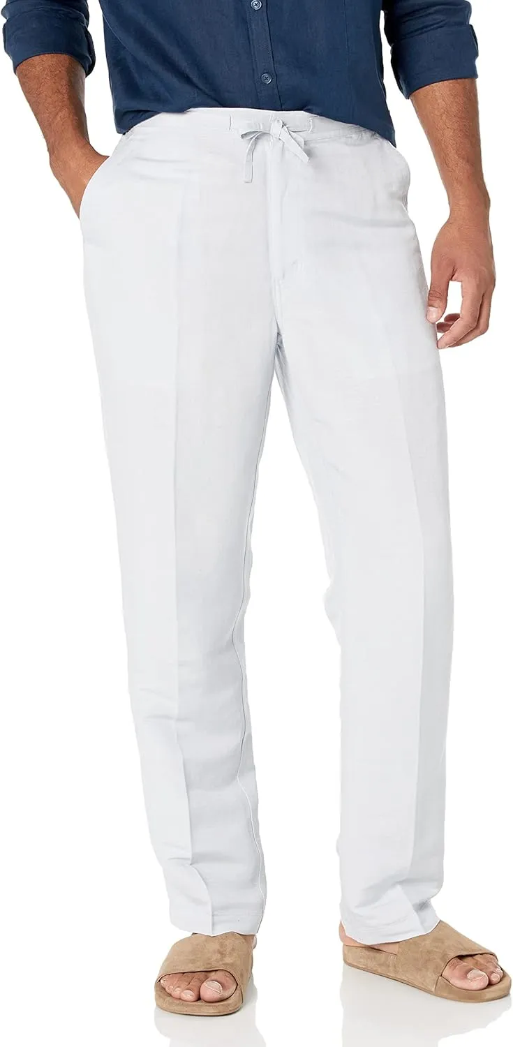Cubavera Men's Linen-Blend Drawstring Pants with Pockets, Stretch Fabric, Lightweight & Breathable, 30" & 32" Inseams