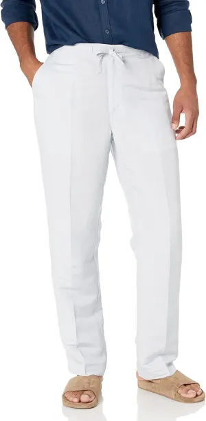 Cubavera Men's Linen-Blend Drawstring Pants with Pockets, Stretch Fabric, Lightweight & Breathable, 30" & 32" Inseams