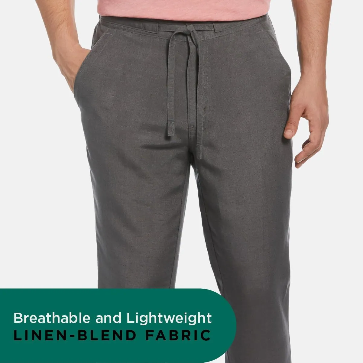 Cubavera Men's Linen-Blend Drawstring Pants with Pockets, Stretch Fabric, Lightweight & Breathable, 30" & 32" Inseams