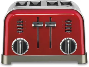 Cuisinart CPT-180MRP1 Metal Classic 4-Slice Toaster, Metallic Red