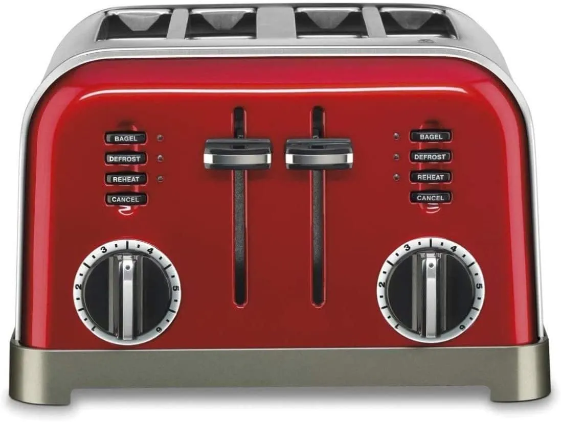 Cuisinart CPT-180MRP1 Metal Classic 4-Slice Toaster, Metallic Red