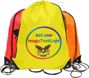 Custom Drawstring Bags With Logo Personalized Drawstring Backpack Bulk for Business Promotions, Anniversary Celebrations, Charity Events & Retail