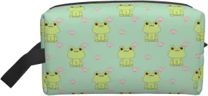 Cute Animal Frog Travel Toiletry Bag for Men Women Waterproof Hanging Dopp Kit Wash Bags Lightweight Shaving Bag Portable Cosmetic Makeup Bag with Handle for Shower Toiletries Accessories