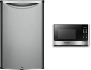 Danby DAR044A6DDB Contemporary Classic 4.4 Cu.Ft. Mini Fridge, Compact Refrigerator for Bedroom, Living Room, Bar, Dorm, Kitchen & BLACK DECKER Digital Microwave Oven